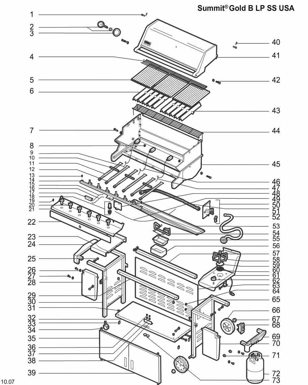 Diagram Diagram and Parts List for 5270009  Weber Grill
