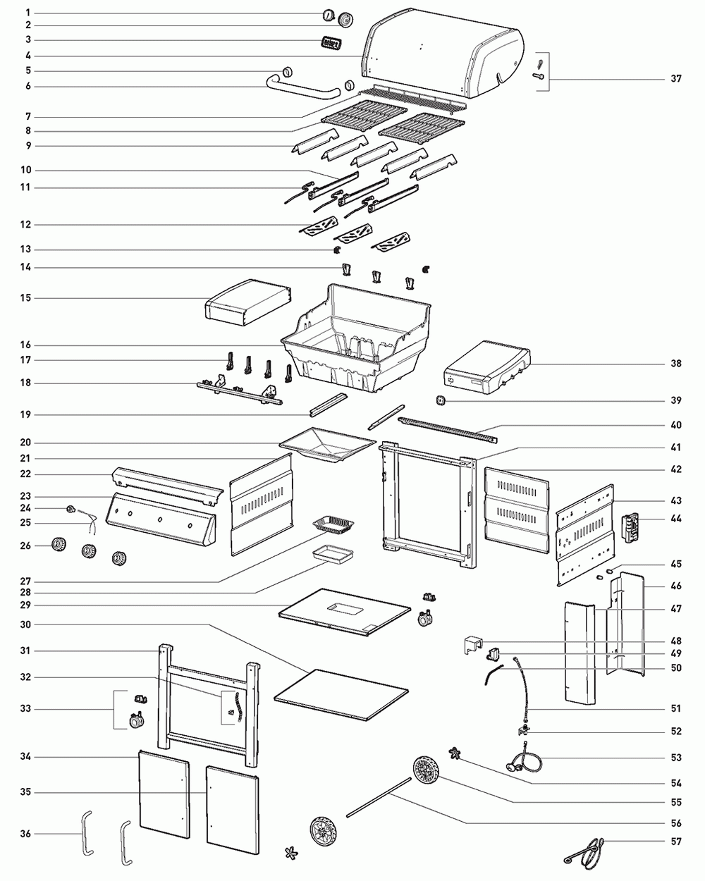 Diagram Diagram and Parts List for 61015001  Weber Grill