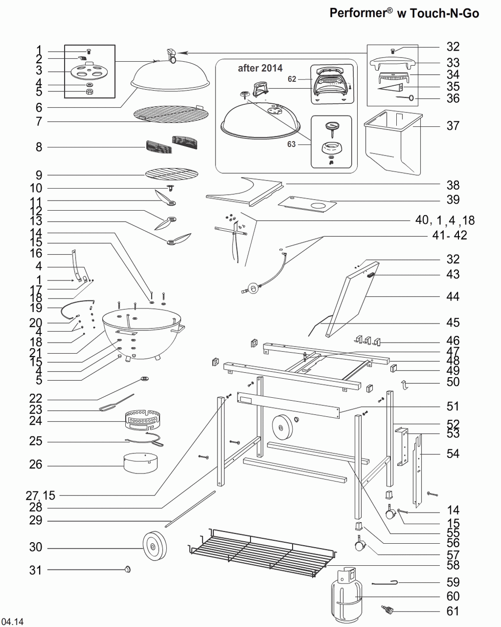 Diagram Diagram and Parts List for 821010  Weber Grill