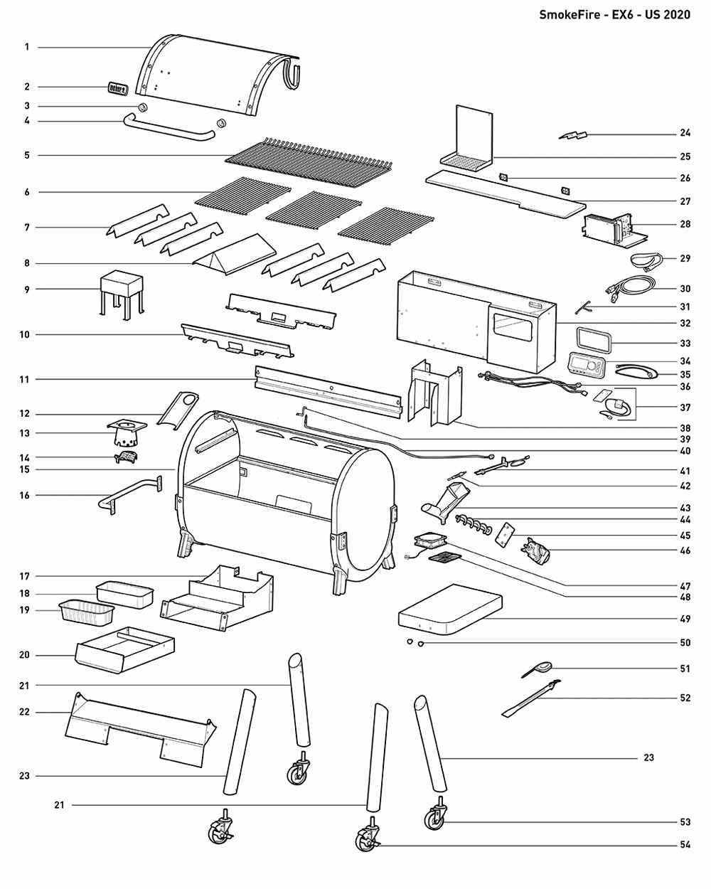 Diagram Diagram and Parts List for 23510001  Weber Smoker