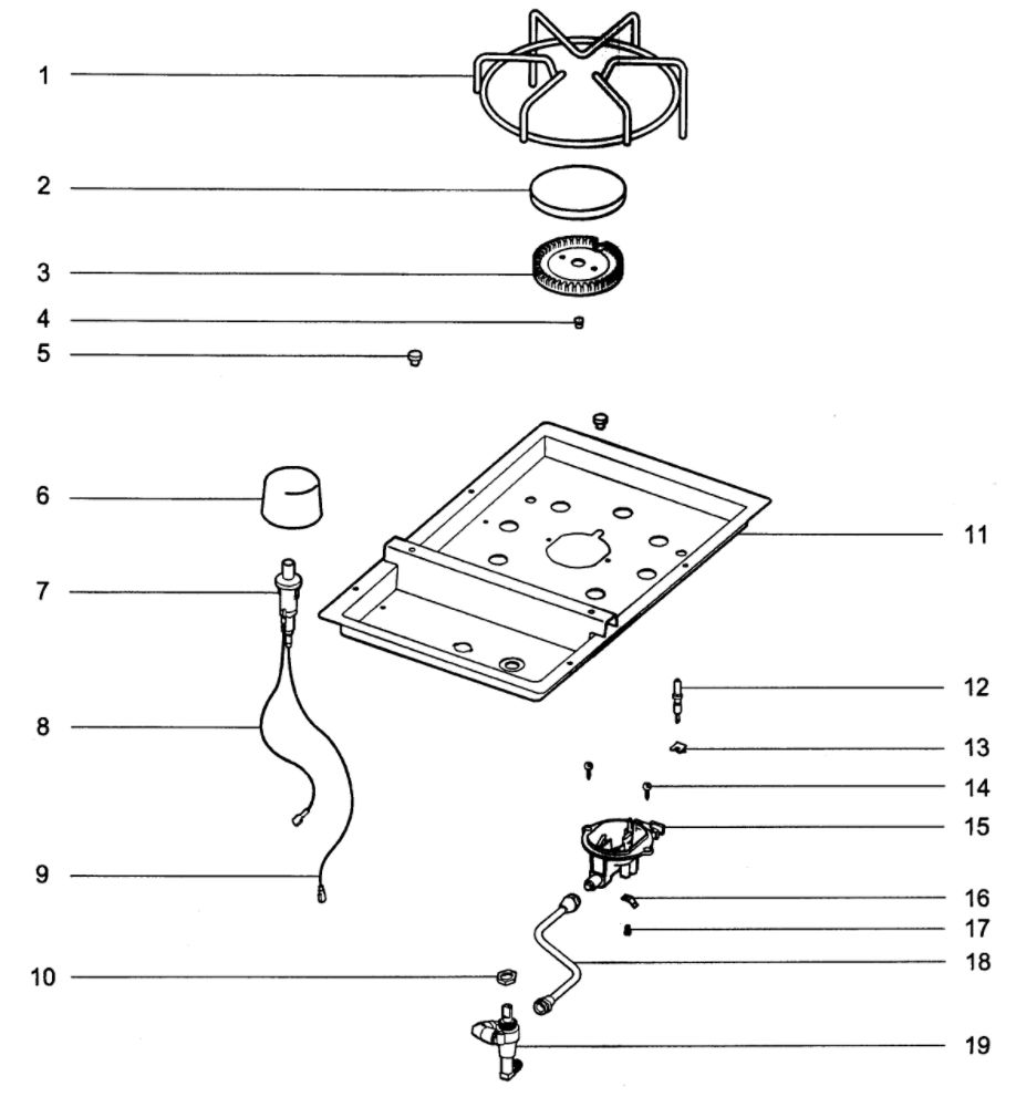 Side Burner Diagram and Parts List for E-650LP  Weber Grill