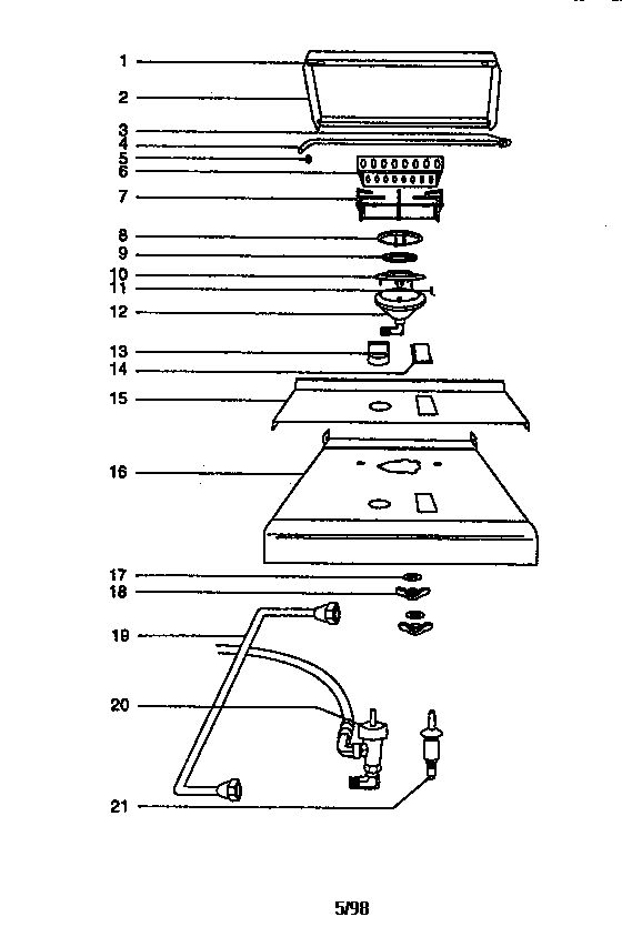 Summit Side Burner For The Cart Diagram and Parts List for SUMMIT CART-MOUNT SIDEBURNER NG Weber Grill