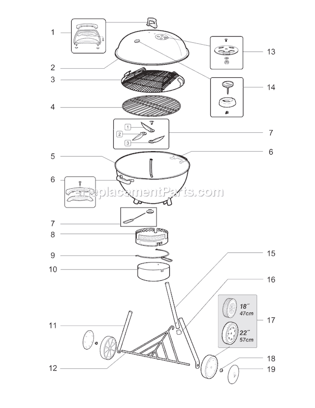 Page A Diagram and Parts List for 1351004 2010 Weber Grill