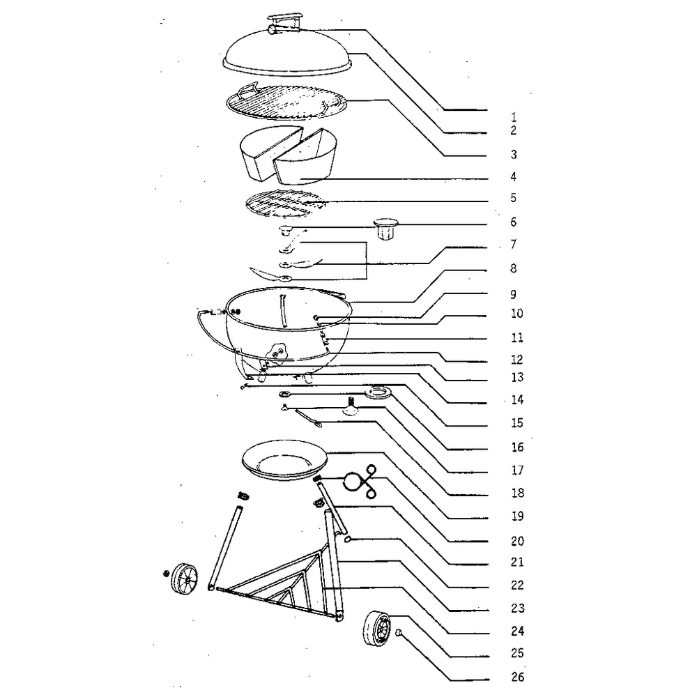 Replacement Parts Diagram and Parts List for ONE-TOUCHPLUS90000  Weber Built-In Cooking