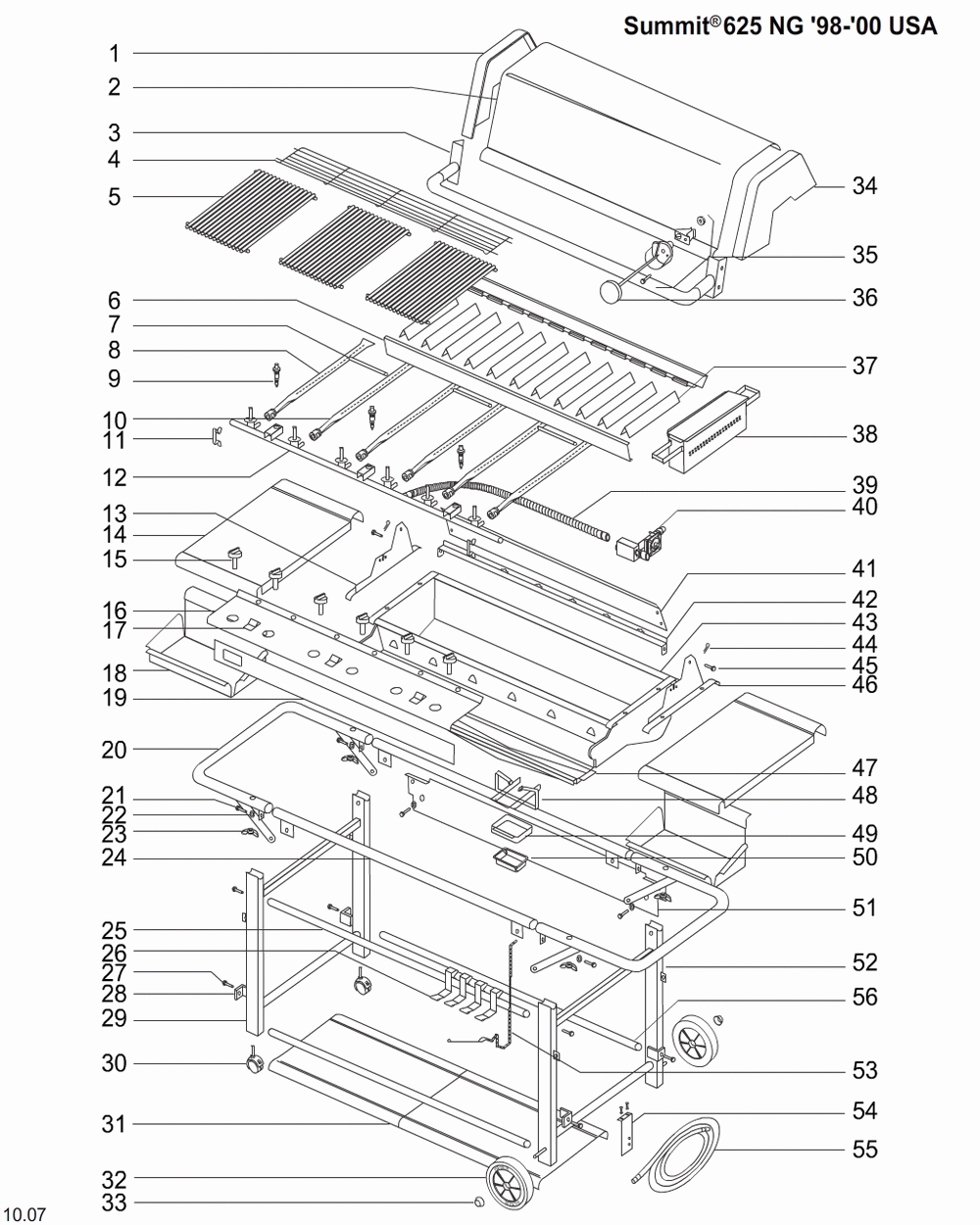 Diagram Diagram and Parts List for 271002  Weber Grill