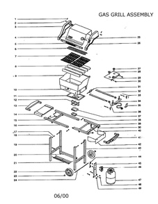 Grill Diagram and Parts List for 15902  Weber Grill