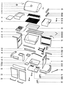 Grill Parts Diagram and Parts List for E320LP-2009  Weber Grill