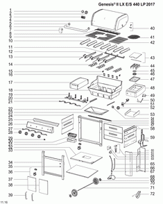 Part Location Diagram of 69274 Weber Handle Light (No Batteries), Genesis/Summit