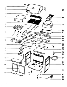 Grill Diagram and Parts List for E320NG-2011  Weber Grill