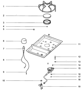Burner Assembly Diagram and Parts List for S-670LP  Weber Grill