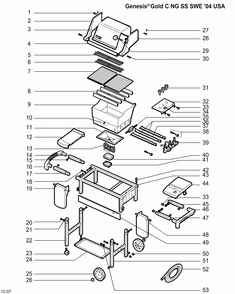 Diagram Diagram and Parts List for 6350009  Weber Grill