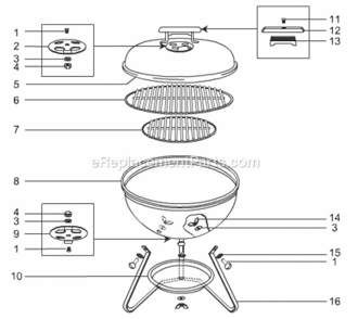Page A Diagram and Parts List for 10020  Weber Grill