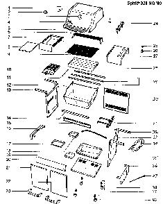 Cabinet assy Diagram and Parts List for EP320NG  Weber Grill