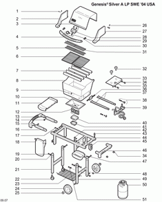 Diagram Diagram and Parts List for 6211001  Weber Grill