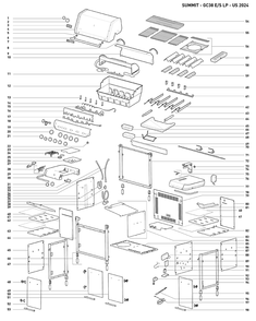 Section 1 Diagram and Parts List for 1500079  Weber Built-In Cooking