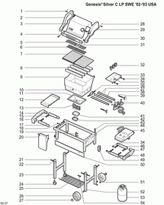 Part Location Diagram of 55288 Weber Owners Manual For Genesis Silver C Lp, Canada `02