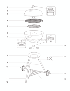Part Location Diagram of 93100 Weber Large Drip Pan