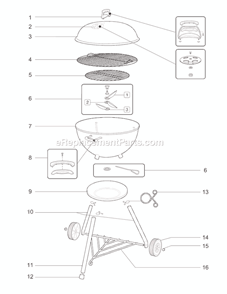 Part Location Diagram of 6412 Weber 6" Wheel, Weber Logo