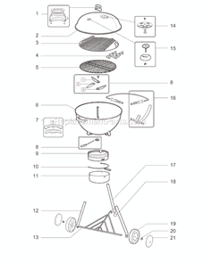 Part Location Diagram of 80735 Weber 8" Wheel W/logo