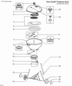 Page A Diagram and Parts List for 1351999  Weber Grill