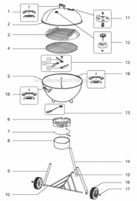 Part Location Diagram of 60540 Weber Thermometer Assembly With Tab