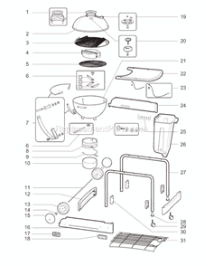 Part Location Diagram of 65189 Weber Table - Faux Granite Finish