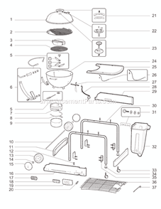 Part Location Diagram of 10469 Weber Burner Assembly
