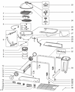 Part Location Diagram of 68238 Weber Caster W/insert