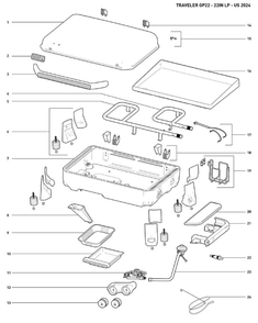 Section 1 Diagram and Parts List for 1500213  Weber Built-In Cooking