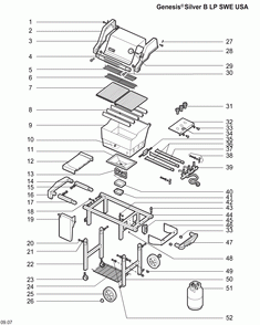 Diagram Diagram and Parts List for 2281009  Weber Grill
