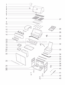 Page A Diagram and Parts List for 1711001 2008 Weber Grill