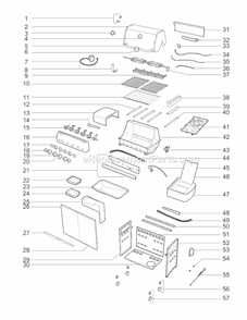 Page A Diagram and Parts List for 1741001 2008 Weber Grill