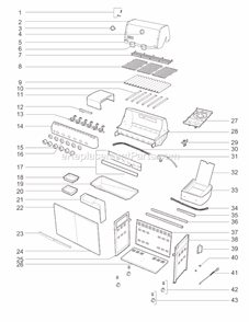 Page A Diagram and Parts List for 1751001 2008 Weber Grill