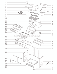 Page A Diagram and Parts List for 1830501  Weber Grill