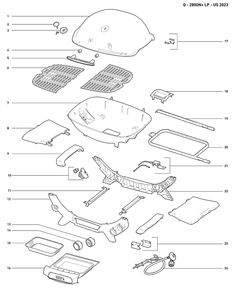 Part Location Diagram of 2400142 Weber COOKBOX Q2600/2800N+ LT GRAY C