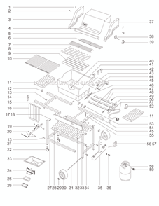 Part Location Diagram of 3625 Weber Durawood Accessory Tray
