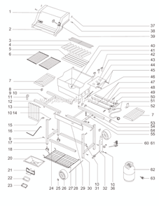 Page A Diagram and Parts List for 221801  Weber Grill