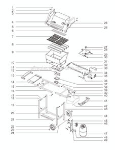 Part Location Diagram of 90106 Weber Lid Assembly - Blue