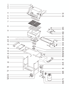 Page A Diagram and Parts List for 2241398 00-01 Weber Grill