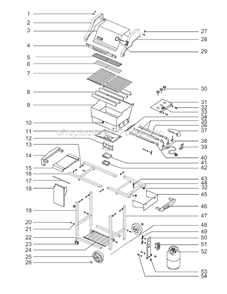 Page A Diagram and Parts List for 2251411 00-01 Weber Grill