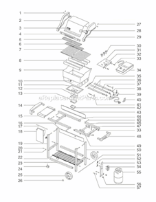 Page A Diagram and Parts List for 2261411 00-01 Weber Grill