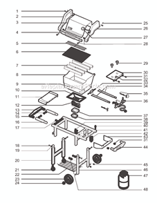 Page A Diagram and Parts List for 2271001 02-03 Weber Grill