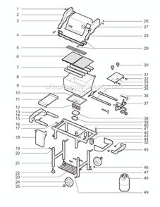 Part Location Diagram of 30796 Weber Instruction sheet for Handle Light