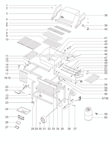 Page A Diagram and Parts List for 227298  Weber Grill