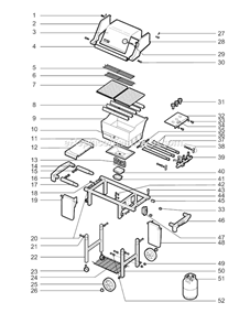 Part Location Diagram of 7516 Weber Weber Handle Light