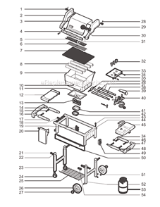 Page A Diagram and Parts List for 2291411 02-03 Weber Grill