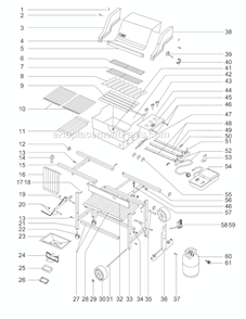 Part Location Diagram of 47997815 Weber Bottom Sideburner, Two-slot -