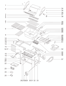 Page A Diagram and Parts List for 231502  Weber Grill