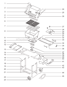 Page A Diagram and Parts List for 2341398 00-01 Weber Grill