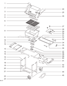 Page A Diagram and Parts List for 2341411 00-01 Weber Grill